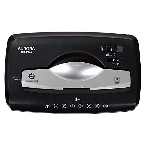Aurora AU1085MA Micro-Cut Paper and Credit Card Shredder with 4-Gallon Pullout Wastebasket L75150