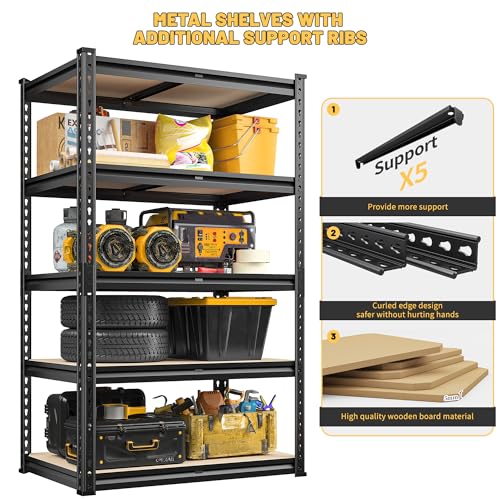 REIBII Storage Shelves 6 Tier Heavy Duty Metal Shelving, Adjustable, 2250LBS A7728