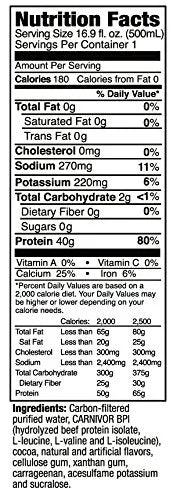 MuscleMeds Carnivor Ready to Drink Protein, Chocolate, 16.9 oz, 12 Count Q603390