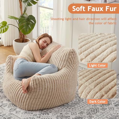 Giant Bean Bag Chair with Filling and Armrests for Adults Teens P241564