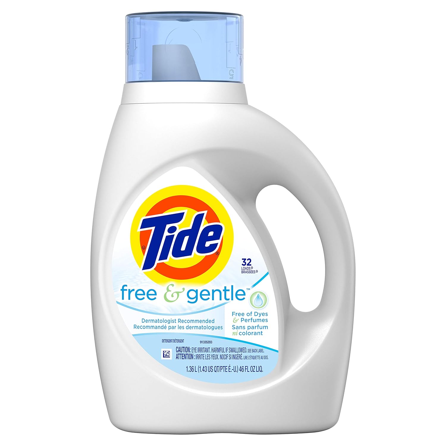 Tide Free & Gentle Liquid Laundry Detergent, 32 loads, 46 Fl Oz