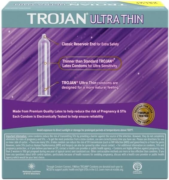 Trojan Condom Sensitivity Ultra Thin Lubricated, 36 Count I400378
