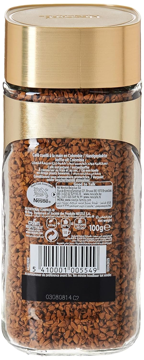 Nescafe Gold Colombia Instant Coffee 100% Arabica, 100g W257441