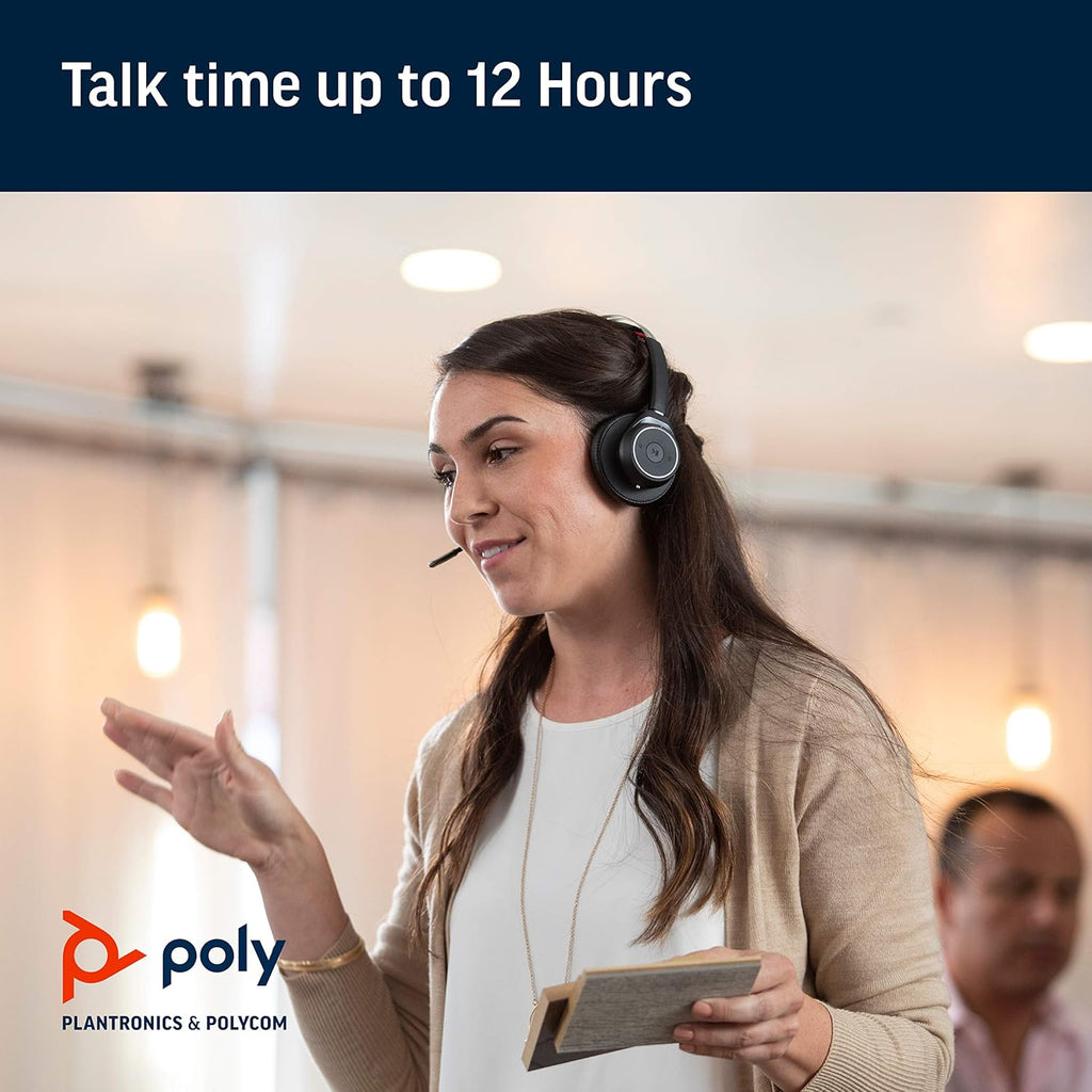 Plantronics Voyager Focus UC Poly Bluetooth Dual-Ear Headset with Boom Mic, Active Noise Canceling Z34676