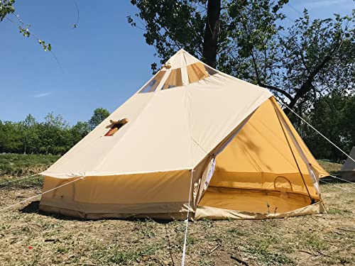 UNISTRENGH 5M Star Gazer Bell Tent 4 Season Waterproof Cotton Canvas for 6-8 Persons I420