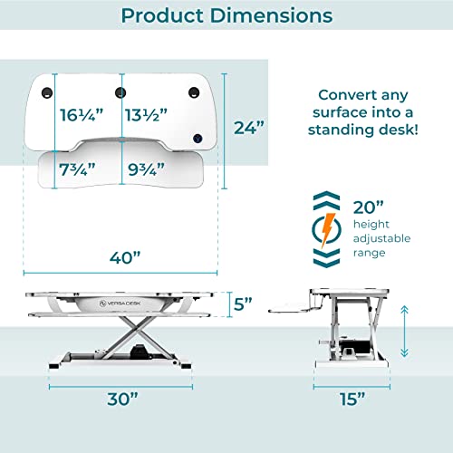 VERSADESK PowerPro™ 36 Inch Electric Standing Desk Converter, Black H627