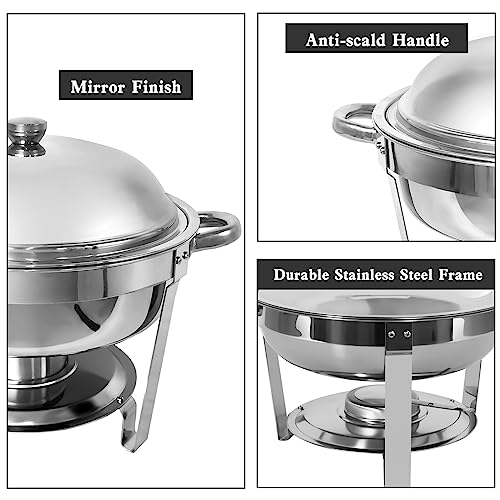 Chafing Dish Buffet Set 6 QT Stainless Steel Food Warmers with Covers (2 Pack) B77775
