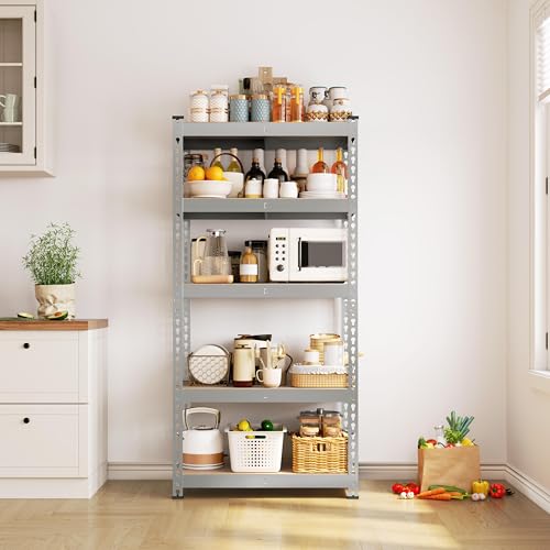 Yaheetech 5-Tier Heavy Duty Garage Shelving Unit, Adjustable Metal Storage Rack, Blue J339478