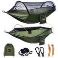 Professional Camping Hammock with Mosquito Net, Lightweight Portable Double Hammock with Two 10 FT Hammock Tree Straps, 230T Nylon Hammock for Camping, Hiking, Yard, Backpacking Blue