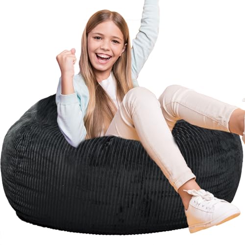 Faux Fur Bean Bag Chair for Adults with Filling, Blue J1419