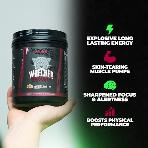 Wrecked Pre Workout Advanced Formula, 10g L-Citrulline, 6.4g Beta Alanine, 375mg Caffeine H8336