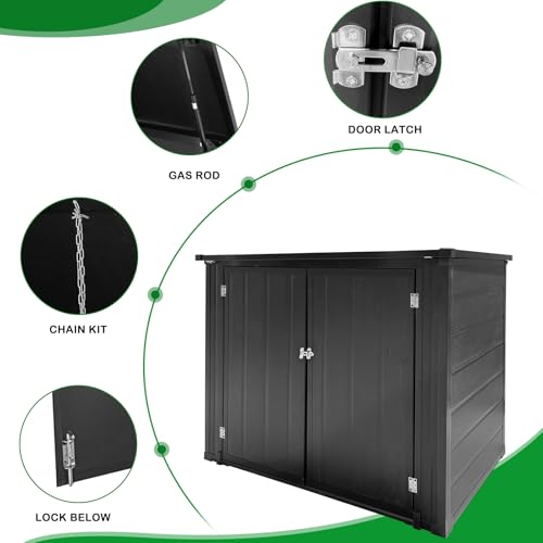 VINGLI Outdoor Storage Shed Resin Cabinet with Lockable Design, White M333440