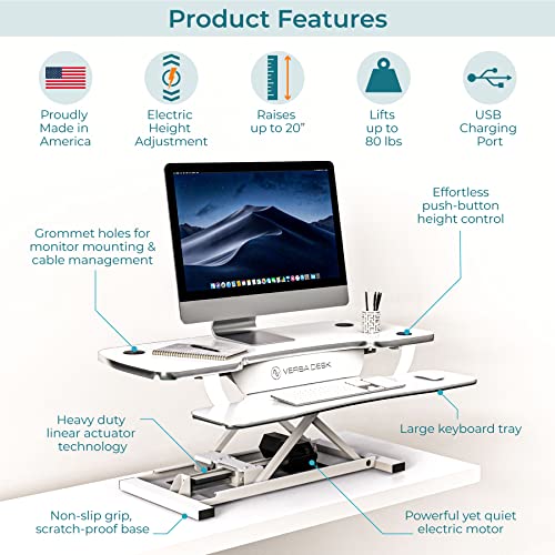 VERSADESK PowerPro™ 36 Inch Electric Standing Desk Converter, Black H627
