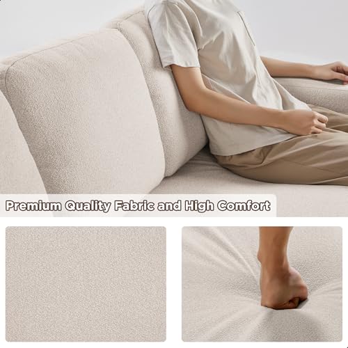RedLemon 80” L-Shaped Sleeper Sofa Bed with Storage Chaise, Beige B354