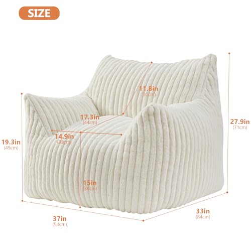 Giant Bean Bag Chair with Filling and Armrests for Adults Teens P241564