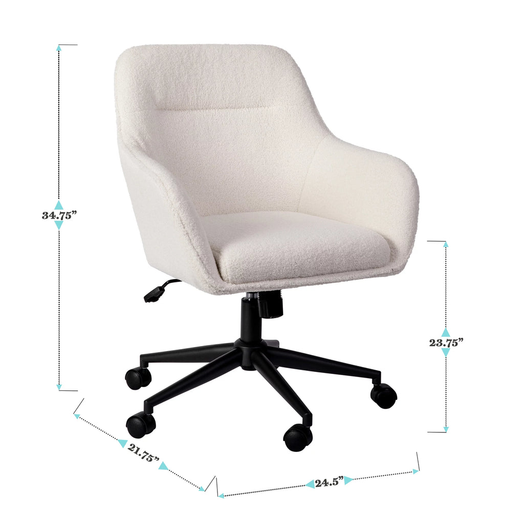 Martha Stewart Rayna Upholstered Office Chair, White/Oil Rubbed Bronze Q2991