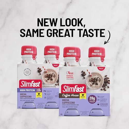 SlimFast Protein Shake, Chocolate, 20g Protein, Meal Replacement, 12 Count R712103