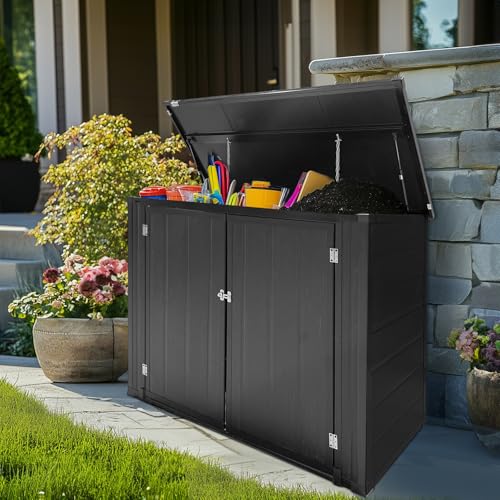 VINGLI Outdoor Storage Shed Resin Cabinet with Lockable Design, White M333440