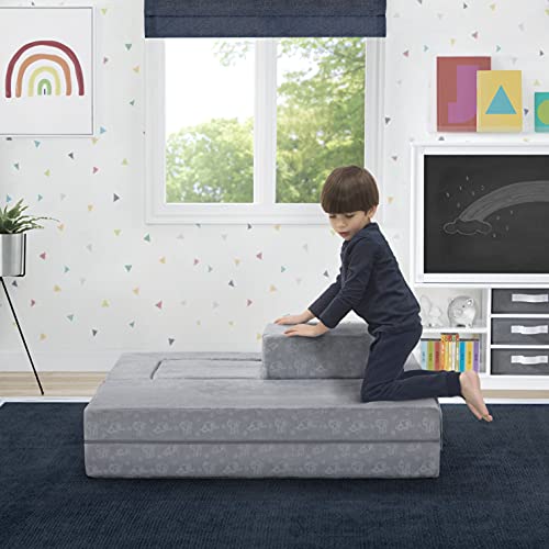 Delta Children Serta Perfect Sleeper Convertible Sofa & Play Set with 2 Ottomans, Grey O22117