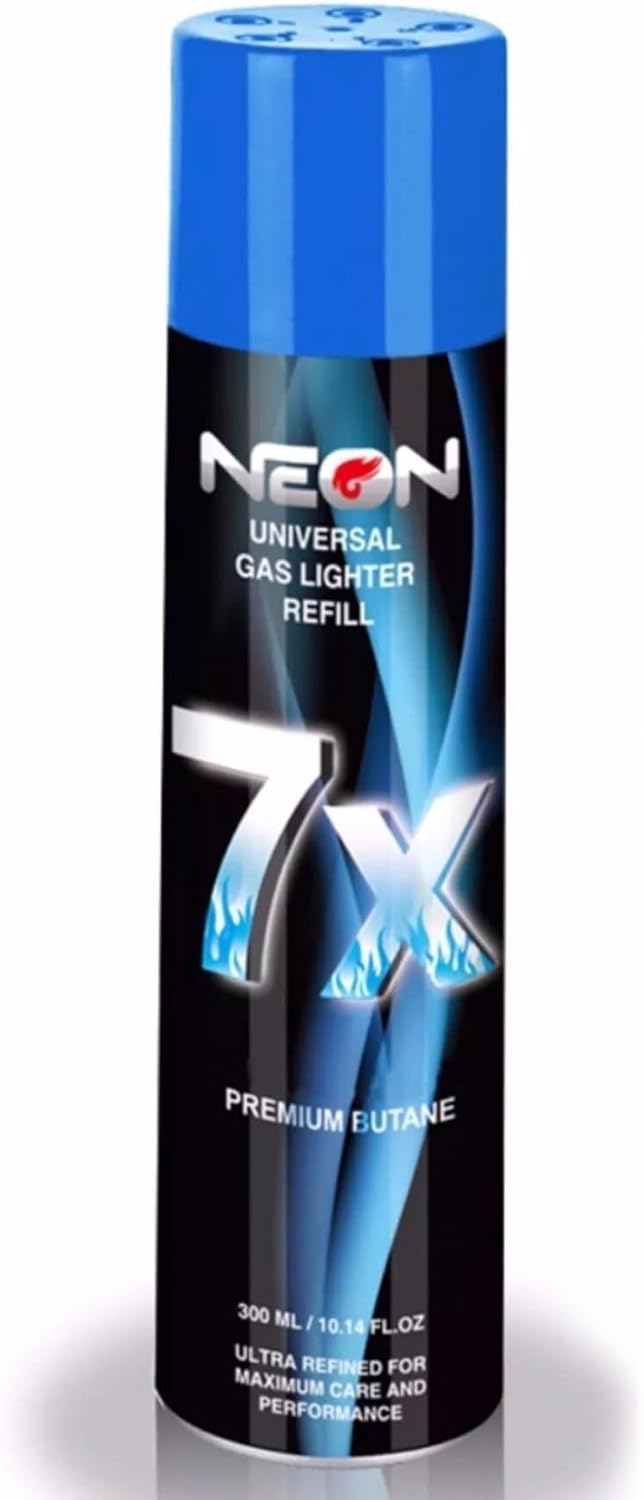 Neon Lighter 7X Gas Refill Butane UniveNeon Lighter Gas Refill Butane Universal Fluid Fuel Ultra Refined 300ml 10.14 Oz