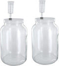 Home Brew Ohio One Gallon Glass Complete Wide Mouth Fermenter Set of 2