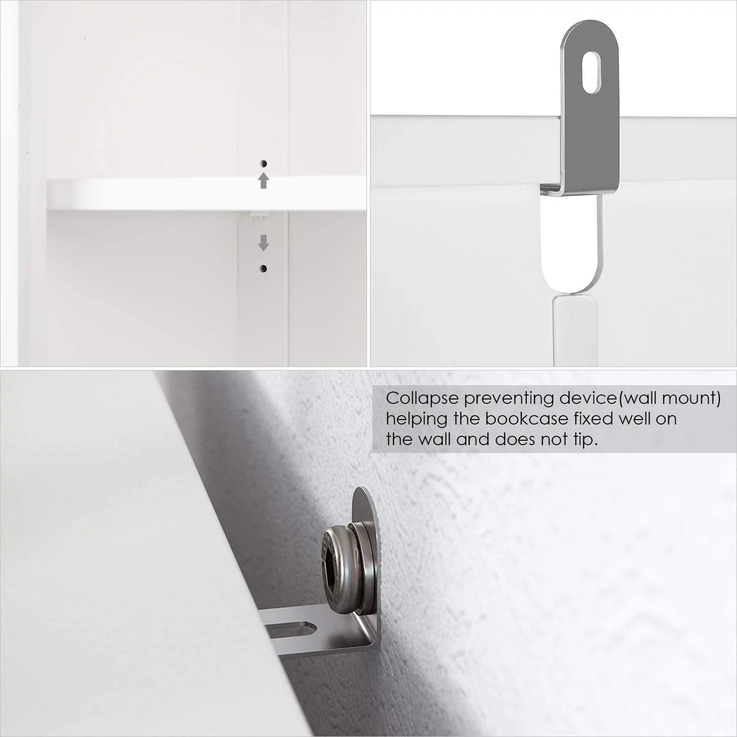 Homfa 2 Tier Bathroom Storage Cabinet with Doors, White Y42661