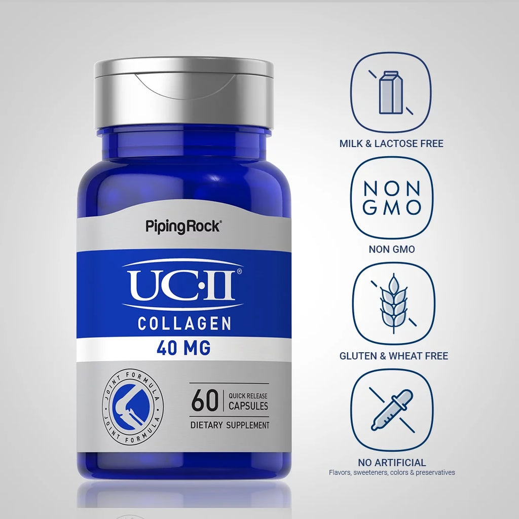 UC-II Collagen 40 mg 60 Capsules Joint Formula by Piping Rock Z396910