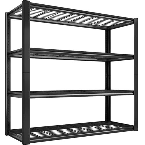 REIBII 40" W Garage Shelving 4-Tier Heavy Duty Adjustable Metal Shelves G342