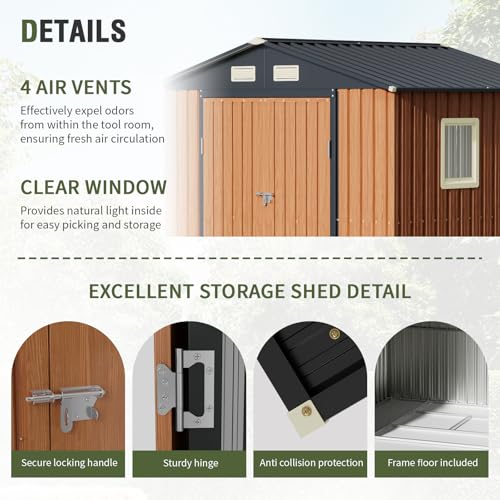 Outdoor Storage Shed 5x3 Ft Metal Steel with Lockable Door N4246