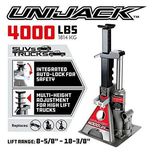 Powerbuilt 3 Ton Bottle Jack and Jack Stands in One, 6000 lb Capacity V6309