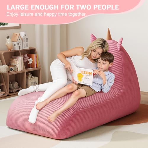 COMAX Unicorn Bean Bag Chair for Kids with Filler, Pink H562644