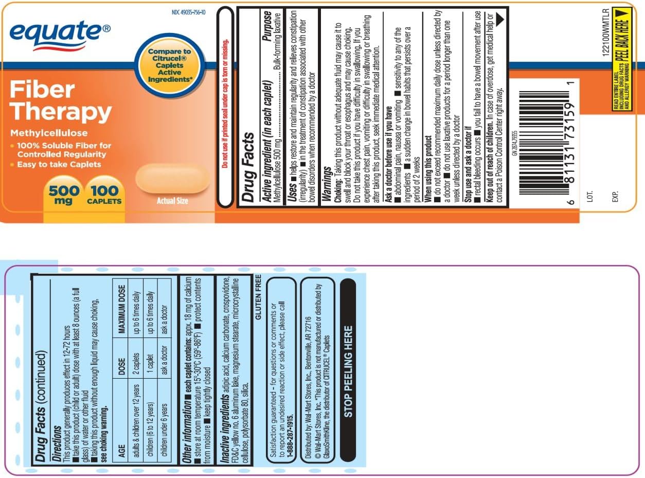 Fiber Therapy Methylcellulose 500mg, 100ct Z228