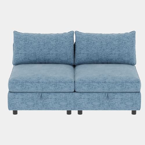 Oversized Modular Sectional Sofa with Movable Ottomans, U-Shaped Chenille J2923
