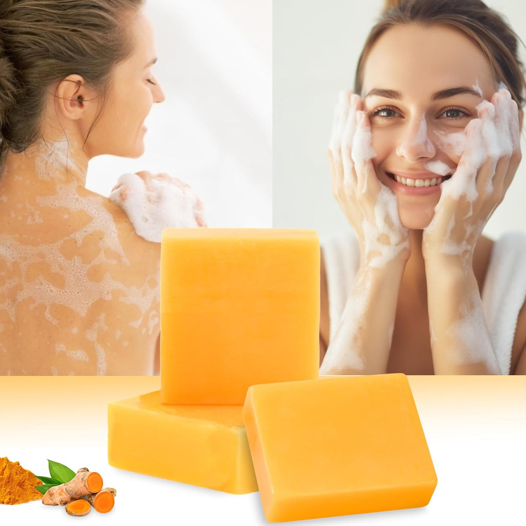 3Packs Turmeric Soap Bar with Vitamin C & E for Face and Body L6398