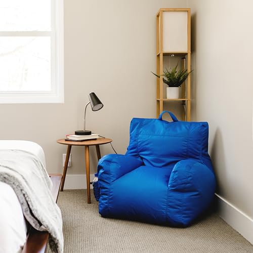 Big Joe Dorm Bean Bag Chair with Drink Holder, Black Smartmax, 3 ft Q1693