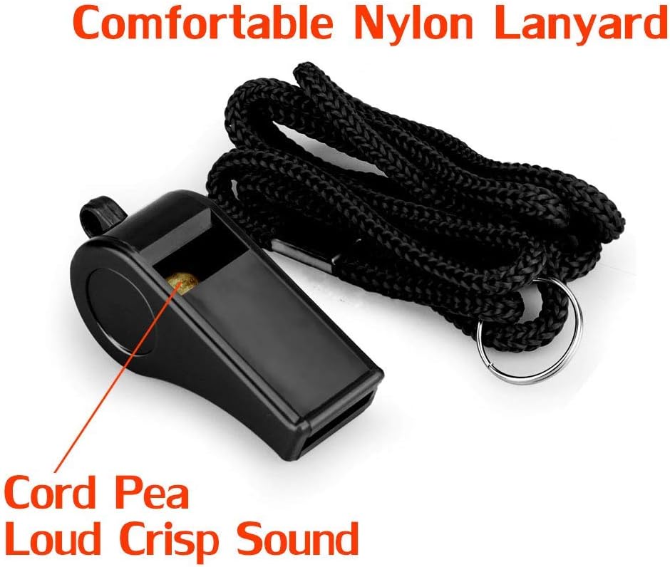 3 Pack Plastic Sports Whistles with Lanyard for Coaches, Referees R5828