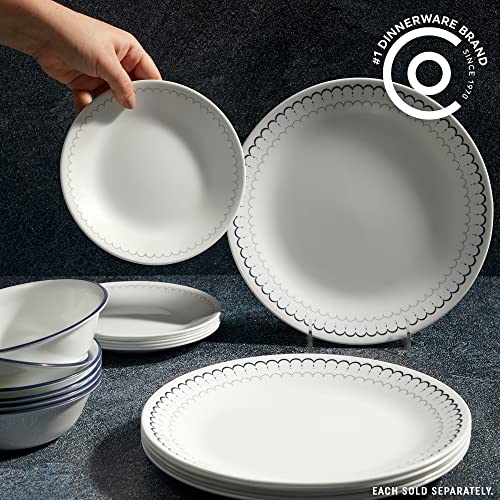 Corelle Vitrelle 6-Piece Salad Plate Set, Triple Layer Glass, 6.75 Inch, Winter Frost White W56883