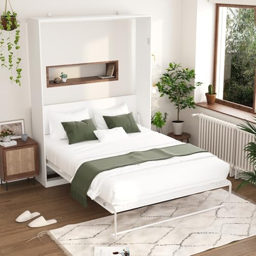 FAMAPY Twin Murphy Bed with Charging Station and Drawer, White R82352