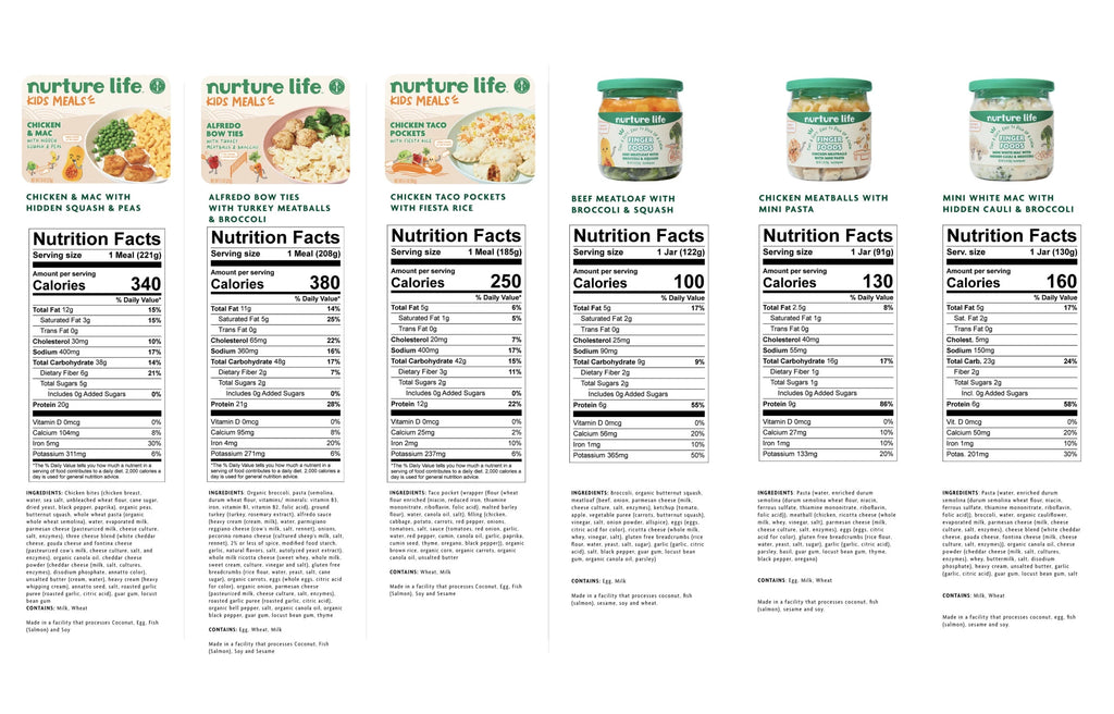 Nurture Life Finger Food & Kids Meal Self-Feeding Favorites, Pack of 6 M51741