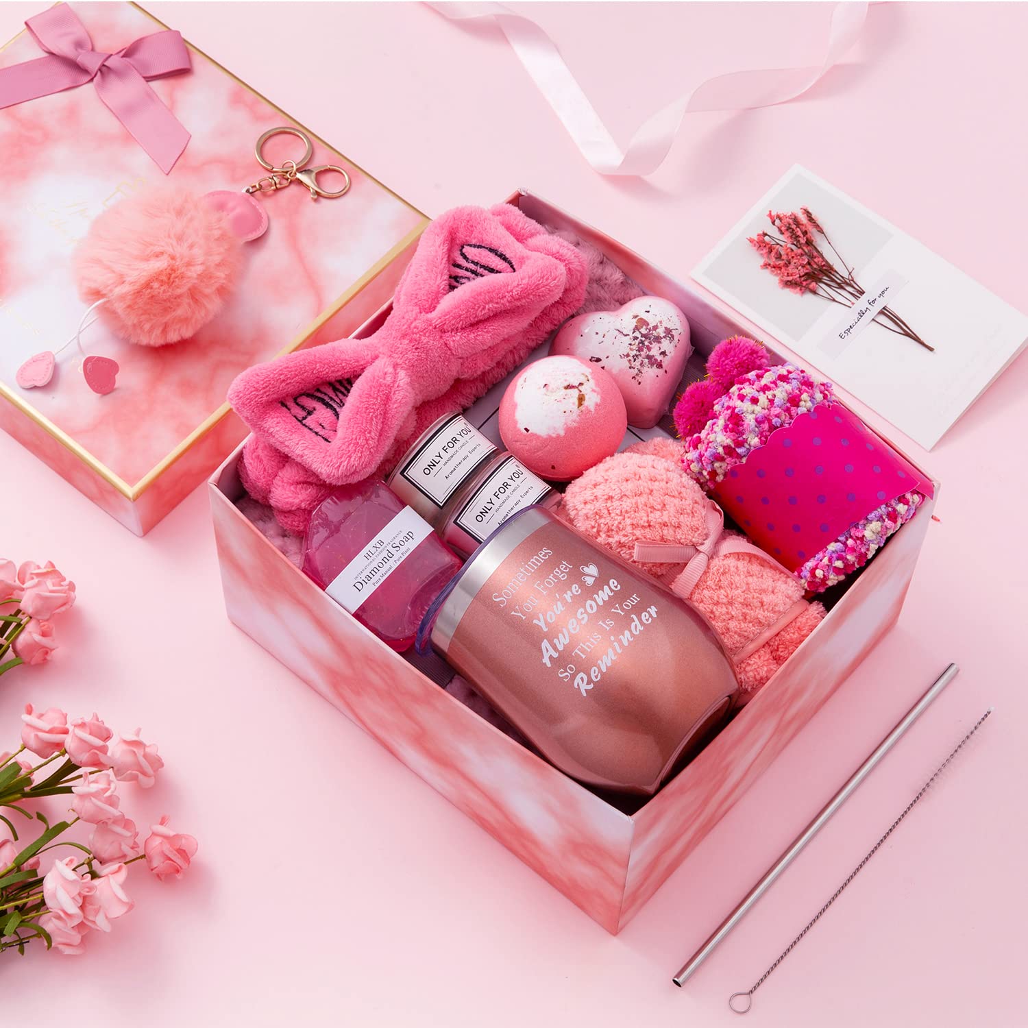 Pink Gift Box for Women Self Care Birthday Care Package D35382