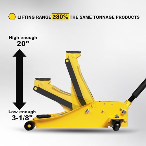 YELLOW JACKET 2.5 Ton Trolley Jack with Carrying Case, 5500 lb Capacity N593266