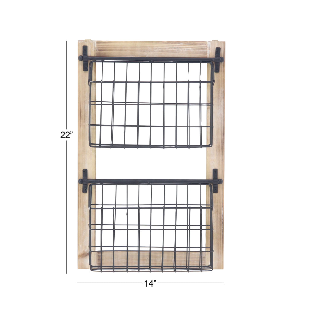 DecMode 22" Black Metal 2 Slots Magazine Rack Holder G757