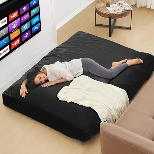Giant Bean Bag Chair for Adults Convertible Bed with Microfiber Cover Charcoal G62613