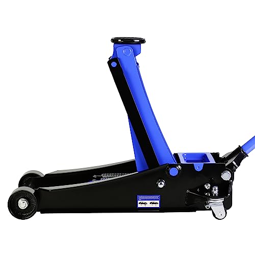 Pvillez Floor Jack, Heavy Duty Hydraulic Low Profile Steel Racing Jack, 2 Ton Capacity Blue H10635