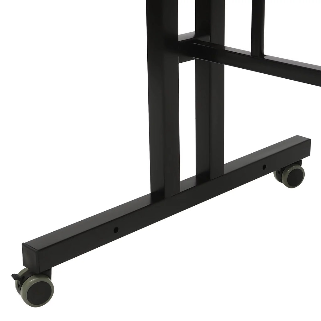 Loyalheartdy 24" Mobile Stand Up Desk with Wheels, Adjustable Height, Black L148256