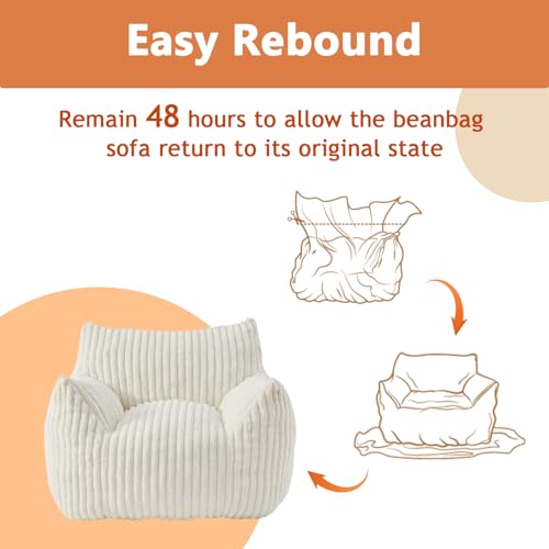 Giant Bean Bag Chair with Filling and Armrests for Adults Teens P241564