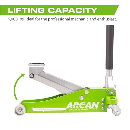 ARCAN Tools 3-Ton Quick Rise Aluminum Floor Jack with Dual Pump Pistons I786