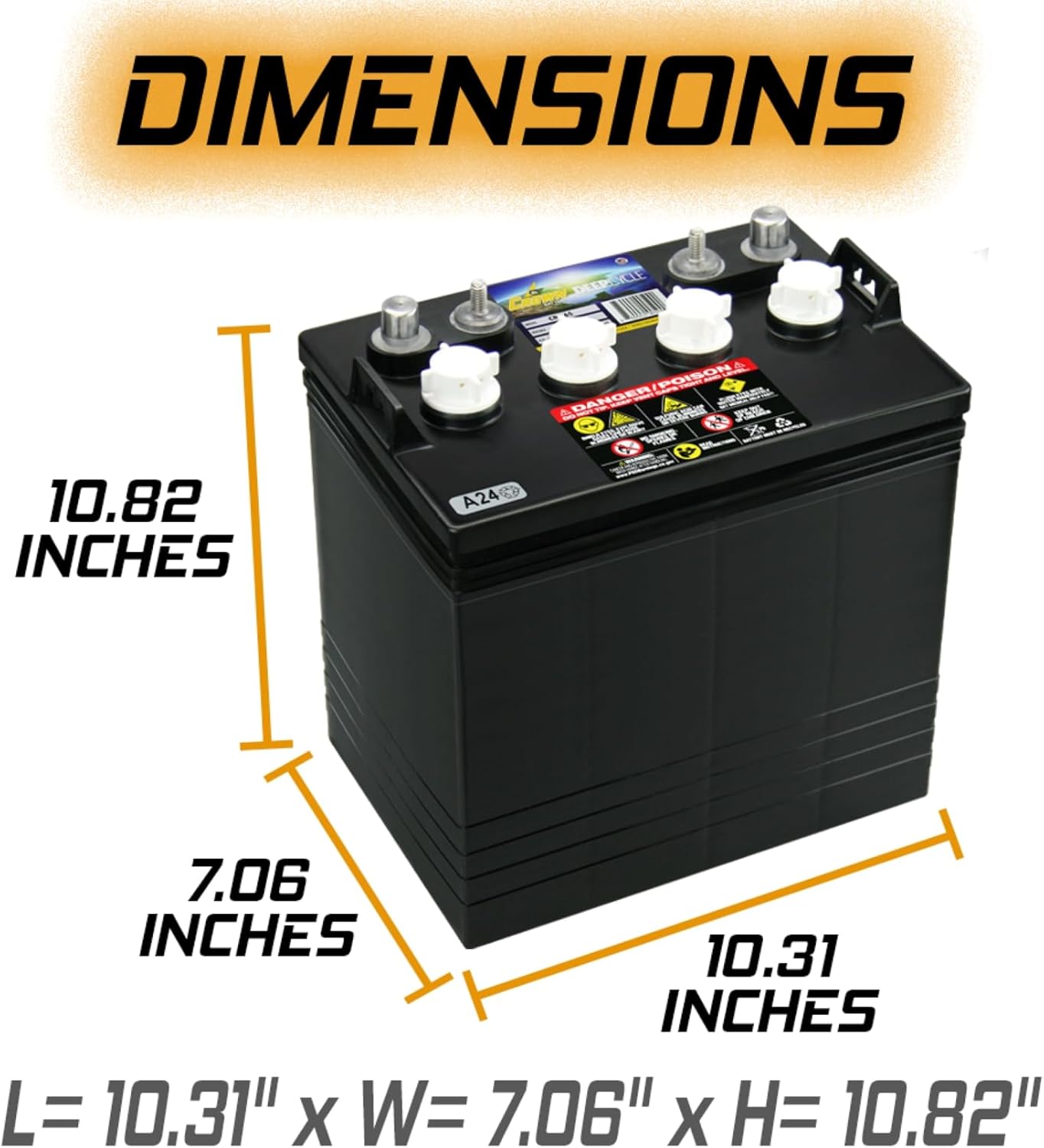 Crown CR-165 8V Deep-Cycle Flooded Battery E9561