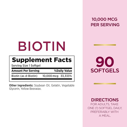 Nature's Bounty Biotin 10,000 mcg Rapid Release Softgels D6171