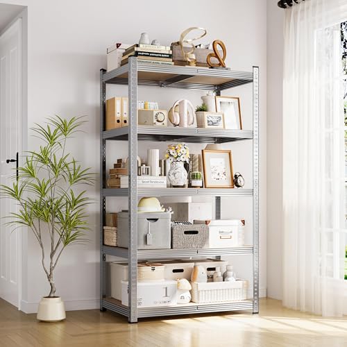 Yaheetech 5-Tier Heavy Duty Garage Shelving Unit, Adjustable Metal Storage Rack, Blue J339478